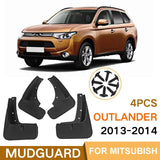 For Mitsubishi Outlander 2013-2014 4Pcs / Set Car Auto Soft Plastic Splash Flaps Fender Guard