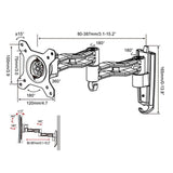 Telescopic Rotating Tv Wall Mount for Gibbon L33 Monitors - Top-Down View