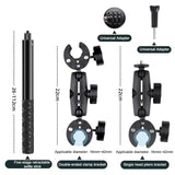 Adjustable Dual-head Handlebar Mount for Motorcycle Selfie Stick - Front View