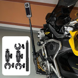 Adjustable Dual-head Handlebar Mount for Motorcycle Selfie Stick - 45-Degree Angle
