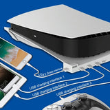 4-port Usb Hub Base for Ps5 Horizontal Stand - Close-Up Angle