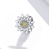 925 Sterling Silver Sunflower Bead Bracelet & Necklace Set - Side View