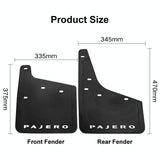 For Mitsubishi Pajero 2004-2021 4Pcs / Set Car Auto Soft Plastic Splash Flaps Fender Guard - Top-Down View