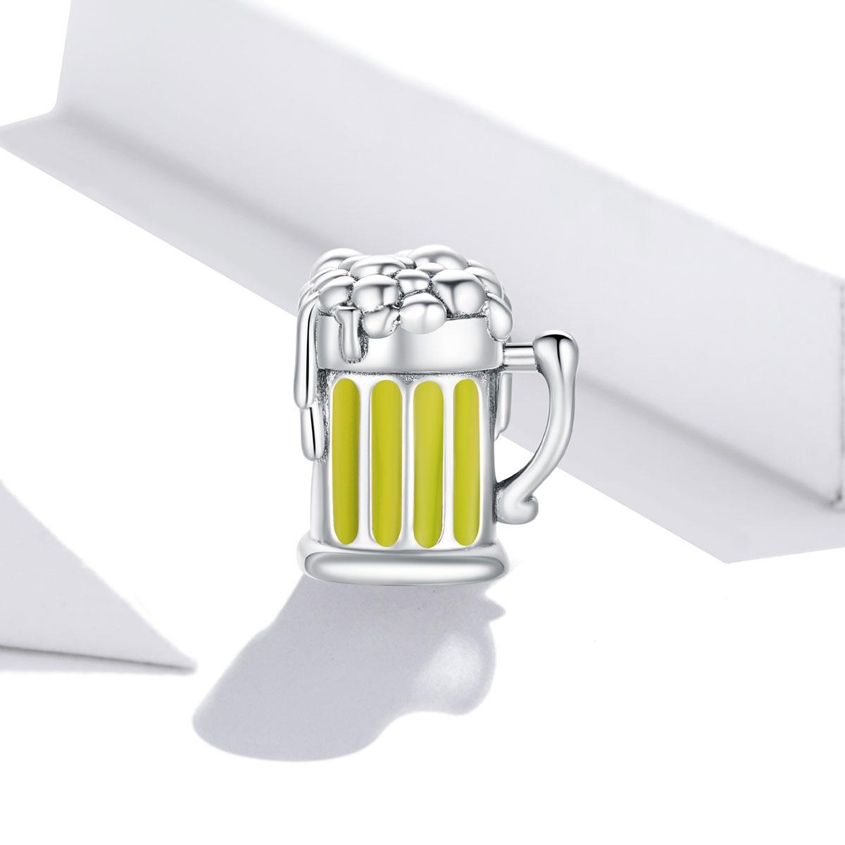 925 Sterling Silver Beer Mug Beads For Diy Bracelets & Necklaces
