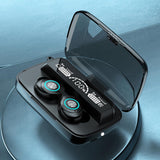 Waterproof Wireless Bluetooth Earphones with Touch Screen and Charging Box - Front View
