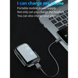 Waterproof Wireless Bluetooth Earphones with Touch Screen and Charging Box - Rear View