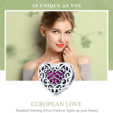 925 Sterling Silver Heart Beads For Diy Bracelets - Top-Down View