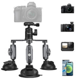 Car Mount for Action Camera with Suction Cup - Front View