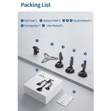 Car Mount for Action Camera with Suction Cup - Top-Down View