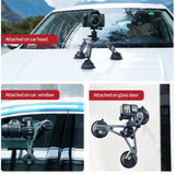 Car Mount for Action Camera with Suction Cup - Close-Up Angle