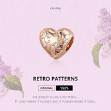 925 Sterling Silver Retro Rose Gold Beaded Bracelet Accessory - Top-Down View