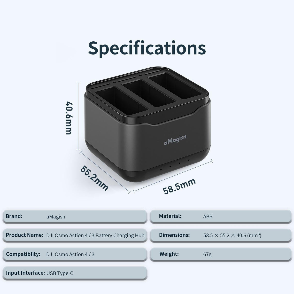 Amagisn Charger Base for Batteries