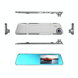 5.18 Full Hd Touch Screen Dual-lens Rearview Mirror Dvr Camera - Close-Up Angle