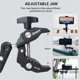 Aluminum Handlebar Magic Arm Rod Mount with Crab Clamp - Side View