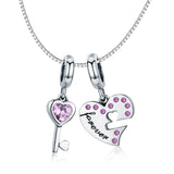 925 Sterling Silver Diamond Heart Spoon Bracelet - Side View