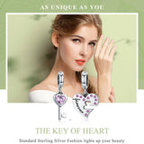 925 Sterling Silver Diamond Heart Spoon Bracelet - Top-Down View