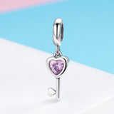 925 Sterling Silver Diamond Heart Spoon Bracelet - Close-Up Angle