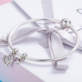 925 Sterling Silver Diamond Heart Spoon Bracelet - Extra Image