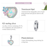 925 Sterling Silver Colorful Opal Butterfly Pendant For Diy Bracelets & Necklaces - Top-Down View