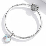 925 Sterling Silver Colorful Opal Butterfly Pendant For Diy Bracelets & Necklaces - Rear View