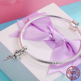 925 Sterling Silver Flower Fairy Dangle Pendant For Diy Bracelets & Necklaces - Rear View