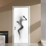 2-piece Diy 3d Door Sticker Set for Creative Home Decor - Side View