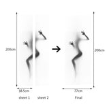 2-piece Diy 3d Door Sticker Set for Creative Home Decor - 45-Degree Angle