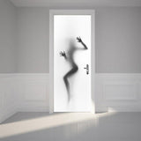 2-piece Diy 3d Door Sticker Set for Creative Home Decor - Rear View