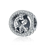 925 Sterling Silver Giraffe Bead Bracelet Accessory - Front View