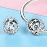 925 Sterling Silver Giraffe Bead Bracelet Accessory - 45-Degree Angle