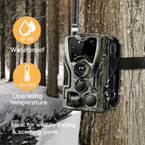 Waterproof 3G Hunting Trail Camera With Night Vision And 120 Degree Pir Angle - Rear View
