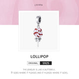 925 Sterling Silver Colorful Lollipop Pendant - 45-Degree Angle