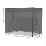 Waterproof Swing Dust Cover for Outdoor Garden Rocking Chair - 220x125x170cm Size - Low Angle