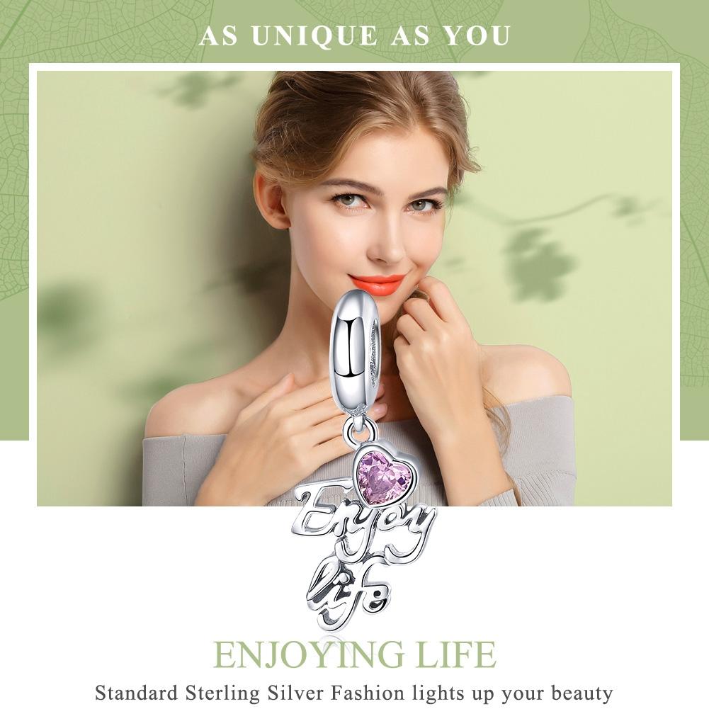 925 Sterling Silver Love Life Pendant For Diy Necklace / Bracelet