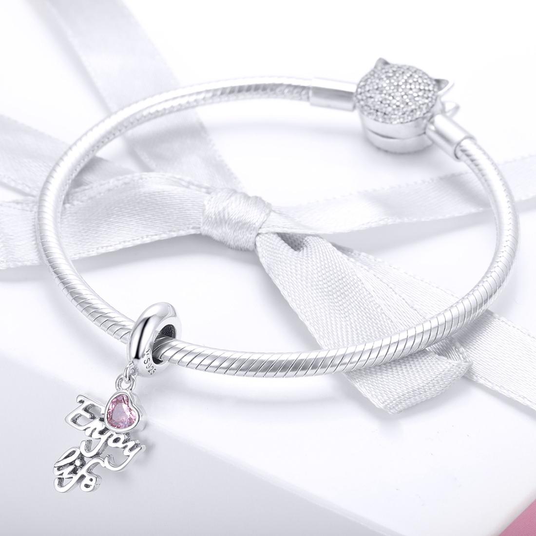 925 Sterling Silver Love Life Pendant For Diy Necklace / Bracelet