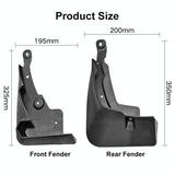 For Toyota Rav4 2019 4Pcs / Set Car Auto Soft Plastic Splash Flaps Fender Guard With Pedal - Top-Down View