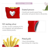 925 Sterling Silver Delicious Fries Food Beads For Diy Bracelets & Necklaces - Rear View