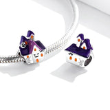 925 Sterling Silver Diy Purple Ghost House Beaded Accessories - Top-Down View