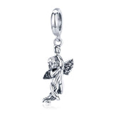 925 Sterling Silver Handmade Cupid Pendant Diy Accessory - Front View