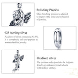 925 Sterling Silver Handmade Cupid Pendant Diy Accessory - Top-Down View
