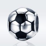 925 Sterling Silver Football Love Pendant Beads - Side View