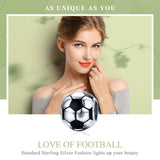 925 Sterling Silver Football Love Pendant Beads - Top-Down View