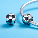925 Sterling Silver Football Love Pendant Beads - Rear View