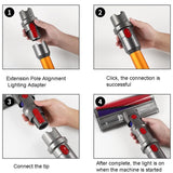 Universal Vacuum Suction Head Adapter with Led Light - Close-Up Angle