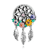 925 Sterling Silver Dream Catcher Bracelet / Necklace Beads - Front View