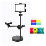 Adjustable 6 Flat-panel Live Fill Light with Overhead Bracket - 3200-5500k - Front View