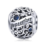 925 Sterling Silver Diy Birthstone Bracelet & Necklace Set September Style - September - Front View