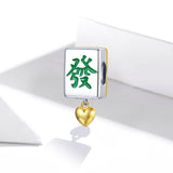 925 Sterling Silver Mahjong Beads For Diy Bracelets & Necklaces - Side View