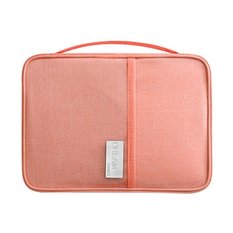 Waterproof Travel Document Bag Black Large - Orange Pink Small