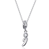 925 Sterling Silver Letter Pendant For Diy Bracelet Or Necklace Style - I - Top-Down View